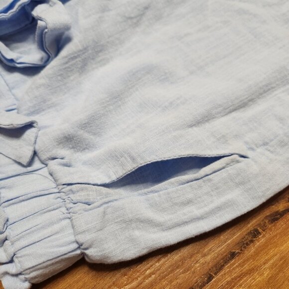 Shein Baby Blue Linen Shorts Size Small - Picture 5 of 7